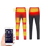 Heizhose für Herren Wiederaufladbare ​Elektrisch Beheizte Hose für Winter Wärmende Beheizbare Thermounterwäsche Hose mit APP-Steuerung Heizung 3 Temperatur für Indoor Outdoor Motorrad Ski Jagd,M