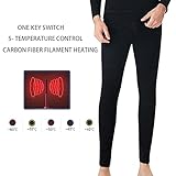 Heizhose für Herren Wiederaufladbare ​Elektrisch Beheizte Hose für Winter Wärmende Beheizbare Thermounterwäsche Hose mit APP-Steuerung Heizung 3 Temperatur für Indoor Outdoor Motorrad Ski Jagd,M - 3