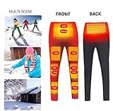 Heizhose für Herren Wiederaufladbare ​Elektrisch Beheizte Hose für Winter Wärmende Beheizbare Thermounterwäsche Hose mit APP-Steuerung Heizung 3 Temperatur für Indoor Outdoor Motorrad Ski Jagd,M - 4