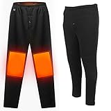 Elektrisch beheizte Hose für Männer, 3-stufige intelligente Temperaturregelung Knieheizung Thermohose USB Wiederaufladbare warme Mittelhose Schnelle Heizung für Winter-Outdoor-Skicamping(5XL)