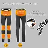 Beheizte Hose für Herren und Damen, USB Elektrisch Beheizte Legging Hose 3 Stufen Temperaturkontrolle Thermohose Waschbar Winter Warme Hosen für Camping Wandern - Schwarz,L - 4