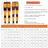 Beheizte Hose für Herren und Damen, USB Elektrisch Beheizte Legging Hose 3 Stufen Temperaturkontrolle Thermohose Waschbar Winter Warme Hosen für Camping Wandern - Schwarz,L - 7