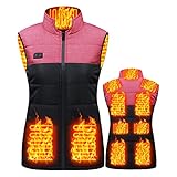 joyvio Beheizbare Weste für Männer und Frauen, leichte Heizjacken zum Skifahren, Eisfischen, Jagen (Color : Pink, Size : M)