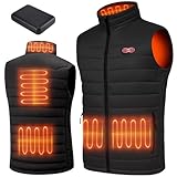Techstuph beheizbare weste für herren damen, heizweste mit 10000 mAh powerbank und 5 Heizzonen, beheizbare jacke für skifahren und jagen