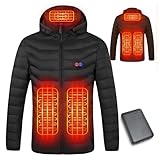 Mincoo Beheizbare Jacke Herren Damen, Winter Elektrische Herren Beheizte Jacke USB Lade Heizmantel Mit 5V 10000 mAh Akku, Warme Heizjacke für Outdoor Motorrad(S) Wandern Skifahren Camping