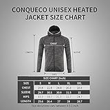 CONQUECO Unisex Beheizte Jacken Weste: Slim Fit Elektrische Heizweste im Winter Warm für Outdoor Camping Wandern Jagd – Batterie nicht Enthalten (L, Schwarz) - 2