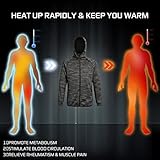 CONQUECO Unisex Beheizte Jacken Weste: Slim Fit Elektrische Heizweste im Winter Warm für Outdoor Camping Wandern Jagd – Batterie nicht Enthalten (L, Schwarz) - 7