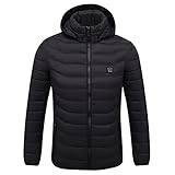 Beheizbare Jacke für Männer und Frauen, beheizbare Thermokleidung, USB wiederaufladbare elektrische Thermo-Kapuzenjacke, 3 Temperaturstufen für Winter Outdoor Radfahren Wandern (S) - 2