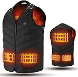 VIEKUU Beheizbare Weste Heizweste Damen Herren, Elektrisch USB Beheizte Jacke Weste mit 3 Temperatureinstellungen, Größenverstellbar von M-3XL für Winter Outdoor Arbeit Fische