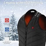 VIEKUU Beheizbare Weste Heizweste Damen Herren, Elektrisch USB Beheizte Jacke Weste mit 3 Temperatureinstellungen, Größenverstellbar von M-3XL für Winter Outdoor Arbeit Fische - 2