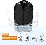 VIEKUU Beheizbare Weste Heizweste Damen Herren, Elektrisch USB Beheizte Jacke Weste mit 3 Temperatureinstellungen, Größenverstellbar von M-3XL für Winter Outdoor Arbeit Fische - 3