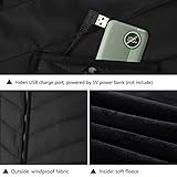 VIEKUU Beheizbare Weste Heizweste Damen Herren, Elektrisch USB Beheizte Jacke Weste mit 3 Temperatureinstellungen, Größenverstellbar von M-3XL für Winter Outdoor Arbeit Fische - 5