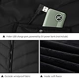 VIEKUU Beheizbare Weste Heizweste Damen Herren, Elektrisch USB Beheizte Jacke Weste mit 3 Temperatureinstellungen, Größenverstellbar von M-3XL für Winter Outdoor Arbeit Fische - 5