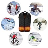 VIEKUU Beheizbare Weste Heizweste Damen Herren, Elektrisch USB Beheizte Jacke Weste mit 3 Temperatureinstellungen, Größenverstellbar von M-3XL für Winter Outdoor Arbeit Fische - 7