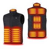 Aunus Beheizbare Weste Beheizbare Jacke Elektrische für Herren Damen,Beheizte Weste USB mit 9 Heizzonenm,Heizweste Herren Damen mit 3 Temperaturstufen