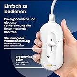 Cosi Home Wärmeunterbett – 150x80cm Premium Wärme-Unterbett mit integriertem Sicherheitssystem und Überhitzungsschutz – 3 Temperaturstufen mit Bedienung – Weiß - 8