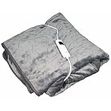 Mesa Living graue Elektrische Heizdecke extra groß weich und kuschelig 180 cm x 130 cm waschbar