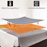 Monzana Heizdecke Wärmeunterbett 160x140cm Timer Coral Fleece 2x60W grau Doppelheizdecke Überhitzungsschutz waschbar - 6