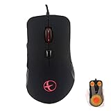 Mit beheizter Maus, kabelgebundener Gaming-Maus, ergonomisches Design, 6 programmierbare Tasten, 2400 Dpi, geeignet für Windows-Computerspiele, Schwarz