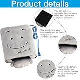 Gearmax® Handwärmer USB Mausunterlage,Smiley Gesichts Plüsch Maus pad (Grau)(Kabel Zufällige Farbe) - 3