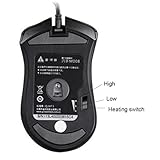 XSERNR Verdrahtete Maus Mode Winter Ergonomisch beheizte Wired USB Maus-Schnur-Mäuse-Stecker und Spielen 100 0dpi. Einstellbar for Halloween Weihnachten Neujahr qujunji (Color : Black) - 4