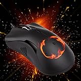 XSERNR Verdrahtete Maus Mode Winter Ergonomisch beheizte Wired USB Maus-Schnur-Mäuse-Stecker und Spielen 100 0dpi. Einstellbar for Halloween Weihnachten Neujahr qujunji (Color : Black) - 5