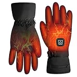 SHUOXI Beheizbare Handschuhe Beheizbare Handschuhe mit 3 Wärmestufen Warme Winter-Warmhandschuhe Akku Beheizt Motorradhandschuhe Handschuhe Damen Herren für Motorrad Fahrrad Skisport, Schwarz
