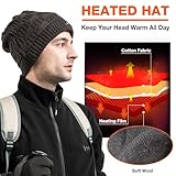 ARRIS Beheizte Mütze Elektrische Winter Beheizte Beanie Kopfwärmer mit 7.4V Wiederaufladbarer Batterie Schwarz - 3