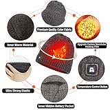 ARRIS Beheizte Mütze Elektrische Winter Beheizte Beanie Kopfwärmer mit 7.4V Wiederaufladbarer Batterie Schwarz - 4