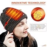 ARRIS Beheizte Mütze Elektrische Winter Beheizte Beanie Kopfwärmer mit 7.4V Wiederaufladbarer Batterie Schwarz - 5