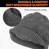 ARRIS Beheizte Mütze Elektrische Winter Beheizte Beanie Kopfwärmer mit 7.4V Wiederaufladbarer Batterie Schwarz - 6