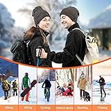ARRIS Beheizte Mütze Elektrische Winter Beheizte Beanie Kopfwärmer mit 7.4V Wiederaufladbarer Batterie Schwarz - 6