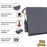 Bumfire Sitzkissen Beheizbar & Faltbar – Akku Heizkissen Kabellos mit USB Anschluss – Elektrisch Beheizbare Wärmekissen Sitzauflage Stadion, Camping, Rollstuhl, Outdoor Kissen – Anthrazit – 35×35 cm - 3