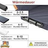 Bumfire Sitzkissen Beheizbar & Faltbar – Akku Heizkissen Kabellos mit USB Anschluss – Elektrisch Beheizbare Wärmekissen Sitzauflage Stadion, Camping, Rollstuhl, Outdoor Kissen – Anthrazit – 35×35 cm - 5