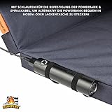 Bumfire Sitzkissen Beheizbar & Faltbar – Akku Heizkissen Kabellos mit USB Anschluss – Elektrisch Beheizbare Wärmekissen Sitzauflage Stadion, Camping, Rollstuhl, Outdoor Kissen – Anthrazit – 35×35 cm - 6