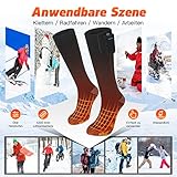 Beheizte Socken, Wiederaufladbare Beheizbare Socken Damen Herren, 70℃ Extra Lange Batterielebensdauer Vermeiden Sie kalte Zehen, Outdoor Reiten Camping Wandern Motorrad Skifahren Heated Socks - 6