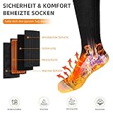 Beheizte Socken Beheizbare Socken Damen Herren,Elektrische Warme Socken Wiederaufladbare 4000 mAh Batterie Heizsocken Elektrisch Fusswärmer - 4