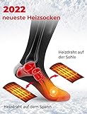 Beheizbare Socken, 3800mAh beheizte Socken, Wiederaufladbare Heizsocken , Winter-Baumwollsocken, Fußwärmer für Skifahren,Wandern,Jagen, Angeln - 2