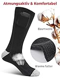 Beheizbare Socken, 3800mAh beheizte Socken, Wiederaufladbare Heizsocken , Winter-Baumwollsocken, Fußwärmer für Skifahren,Wandern,Jagen, Angeln - 4