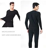Beheizbare Unterwäsche Elektrische USB thermounterwäsche für Herren Damen Atmungsaktive Heizung Base Layer Fleece Gefütterte Langarm Beheizte Hose Set mit Waschbar & APP Temperaturregelung,Black,M - 4