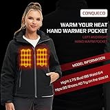 CONQUECO Beheizte Jacke Damen Beheizbare Heizjacke Wasserdicht Winddicht warm mit Akku für Outdoorarbeiten und Tägliches Tragen - 7