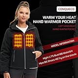 CONQUECO Beheizte Jacke Damen Beheizbare Heizjacke Wasserdicht Winddicht warm mit Akku für Outdoorarbeiten und Tägliches Tragen - 7