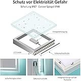 EMKE LED Badspiegel 80x60cm Badezimmerspiegel mit Beleuchtung kaltweiß Lichtspiegel Wandspiegel mit Touchschalter IP44 energiesparend - 5