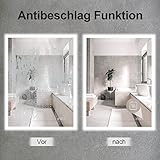 IL-02-60 furduzz Badezimmerspiegel mit Beleuchtung, 60x45 cm Vertikal und Horizontal Montage Led Spiegel, Wandspiegel mit Touch Schalter, 3 Lichtfarben dimmbar, Antibeschlag, Speicherfunktion - 4