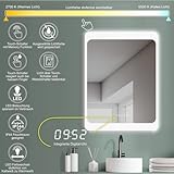 HOKO® LED Badspiegel mit ANTIBESCHLAG SPIEGELHEIZUNG und digitaler Uhr, Duisburg 60x80cm, Badezimmerspiegel mit Uhr, Energieklasse A+ (WEEE-Reg. Nr.: DE 40647673) - 3