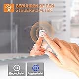 Bath-mann LED Badspiegel 80x60cm mit Beleuchtung Kaltweiß Badezimmerspiegel Spiegel mit Touch Lichtschalter, 3X Vergrößerung Lupe Schminkspiegel, Beschlagfrei, Uhr, Wandspiegel Horizontal - 2