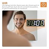 Bath-mann LED Badspiegel 80x60cm mit Beleuchtung Kaltweiß Badezimmerspiegel Spiegel mit Touch Lichtschalter, 3X Vergrößerung Lupe Schminkspiegel, Beschlagfrei, Uhr, Wandspiegel Horizontal - 4