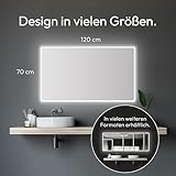 Talos Moon Badspiegel mit Beleuchtung – Badezimmerspiegel 120 x 70 cm – LED Spiegel mit umlaufenden Raumlicht – Lichtfarbe neutralweiß – hochwertiger Aluminiumrahmen - 4