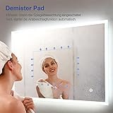 Meykoers Wandspiegel Badezimmerspiegel LED Badspiegel mit Beleuchtung 80x60cm mit Touch Schalter und Beschlagfrei Lichtspiegel Kaltweiß 6400K - 4