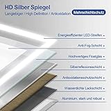 Meykoers Wandspiegel Badezimmerspiegel LED Badspiegel mit Beleuchtung 80x60cm mit Touch Schalter und Beschlagfrei Lichtspiegel Kaltweiß 6400K - 5